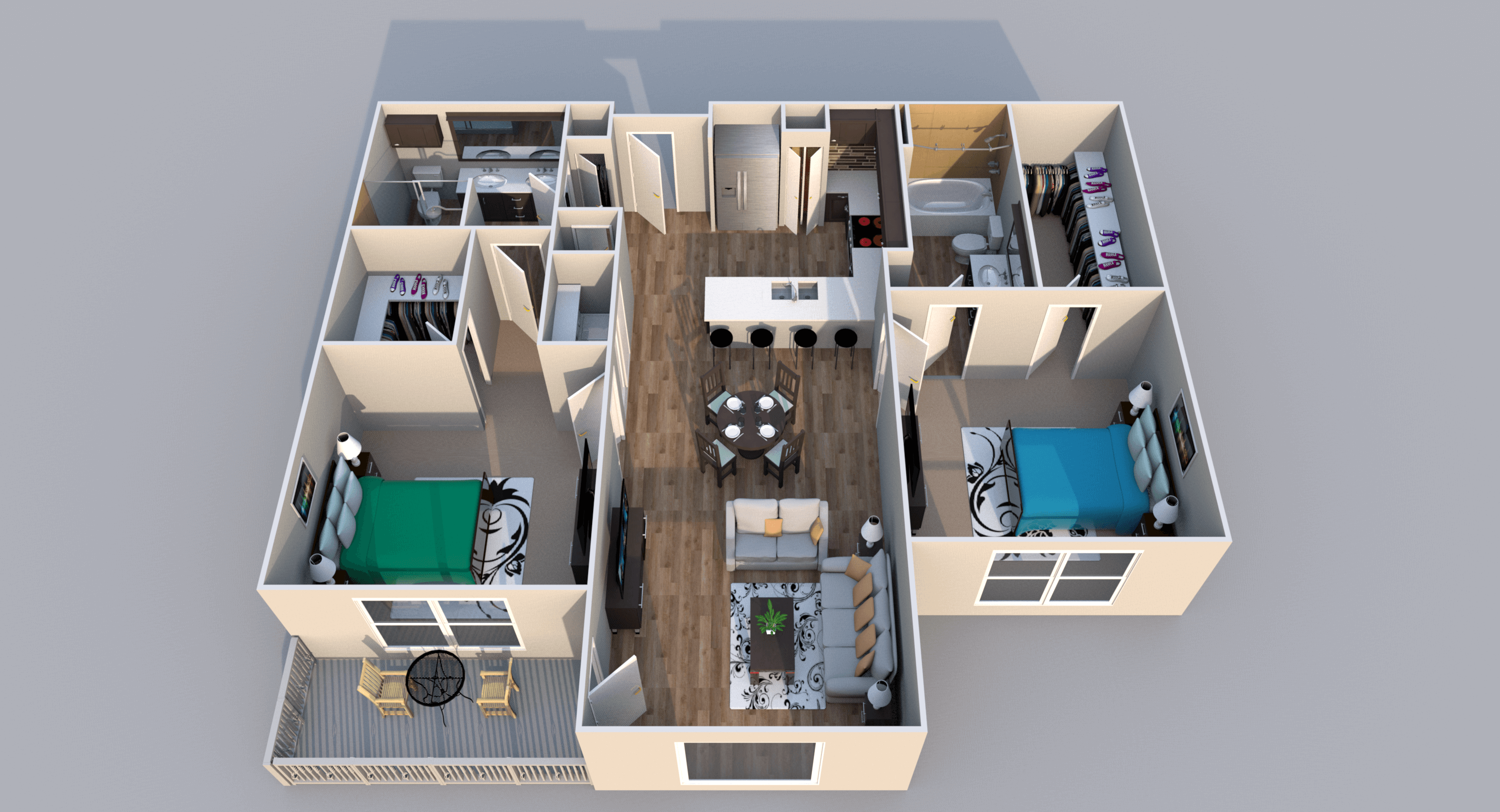 Baldwin Floor Plan  at EdgeWater at City Center, Lenexa, KS, 66219