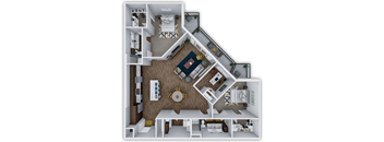 C1 3d 2 bed 2 bath at The Villas at Waterside, Kansas, 66214