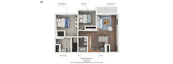 B1 Floor Plan at Capitol Grove Apartments, Des Moines, 50317