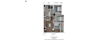 B8 Floor Plan at Capitol Grove Apartments, Des Moines, IA