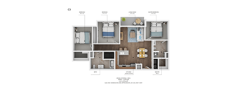 C3 Floor Plan at Capitol Grove Apartments, Des Moines, Iowa
