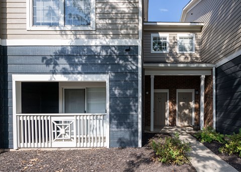 the views of the front porch of an apartment building at Centennial Park Apartments, Kansas, 66213