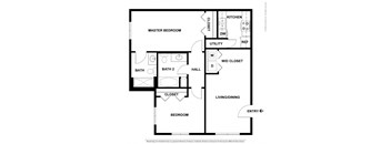 2D Floor Plan Image for 2 bed, 2 bath apartment at Jefferson Park in Liberty