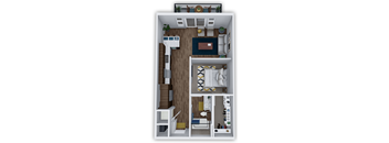 E2 3D studio 1 bath at The Villas at Waterside, Lenexa, 66214