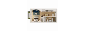 Yellowstone Floor Plan at G at Market Apartments, Arkansas