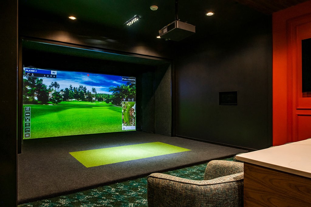 Digital Sports Simulator area at The Residences at Galleria, Overland Park, Kansas