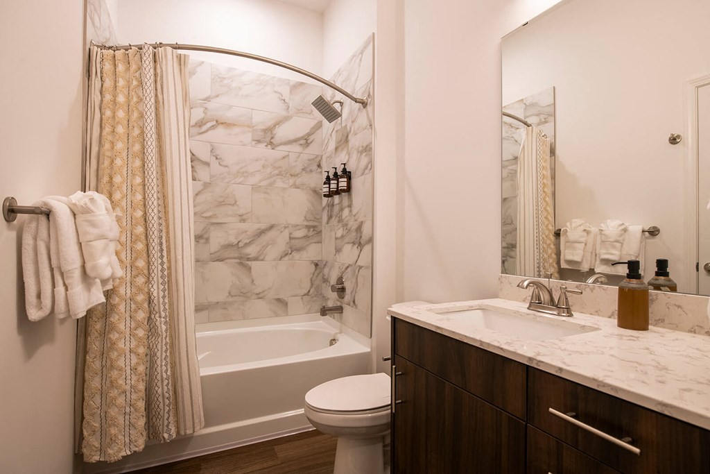 Luxury Bathroom with Soaking Tub at The Residences at Galleria, Overland Park
