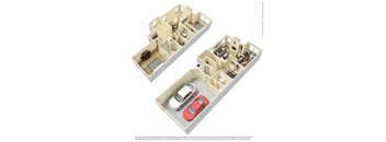 2 Bedroom Townhome with Attached Garage  at Centennial Park Apartments, Overland Park, Kansas