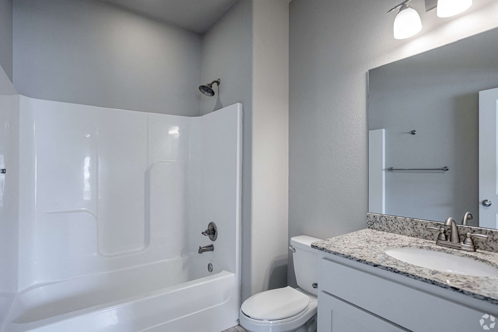 a bathroom with a sink and a toilet and a tub