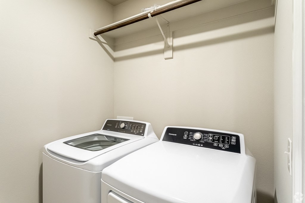 a washer and dryer in a laundry room