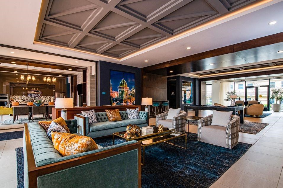 Clubhouse area interior at 44 Washington, Kansas City, 64111