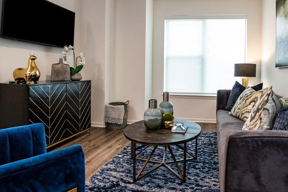 Couch and table at 44 Washington, Kansas City, MO