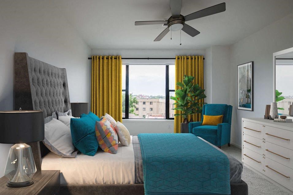 Bedroom with window view at 44 Washington, Kansas City