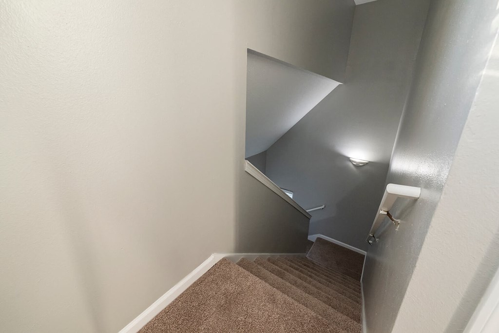 a view of the hallway in an apartment