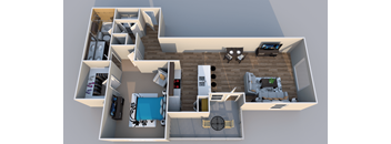 1 Bedroom Apartment with Huge Living Room  at EdgeWater at City Center, Lenexa, KS