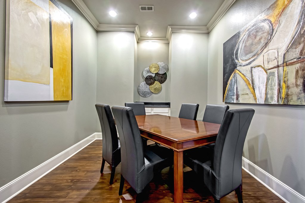 meeting room with table and chairs and co-working space