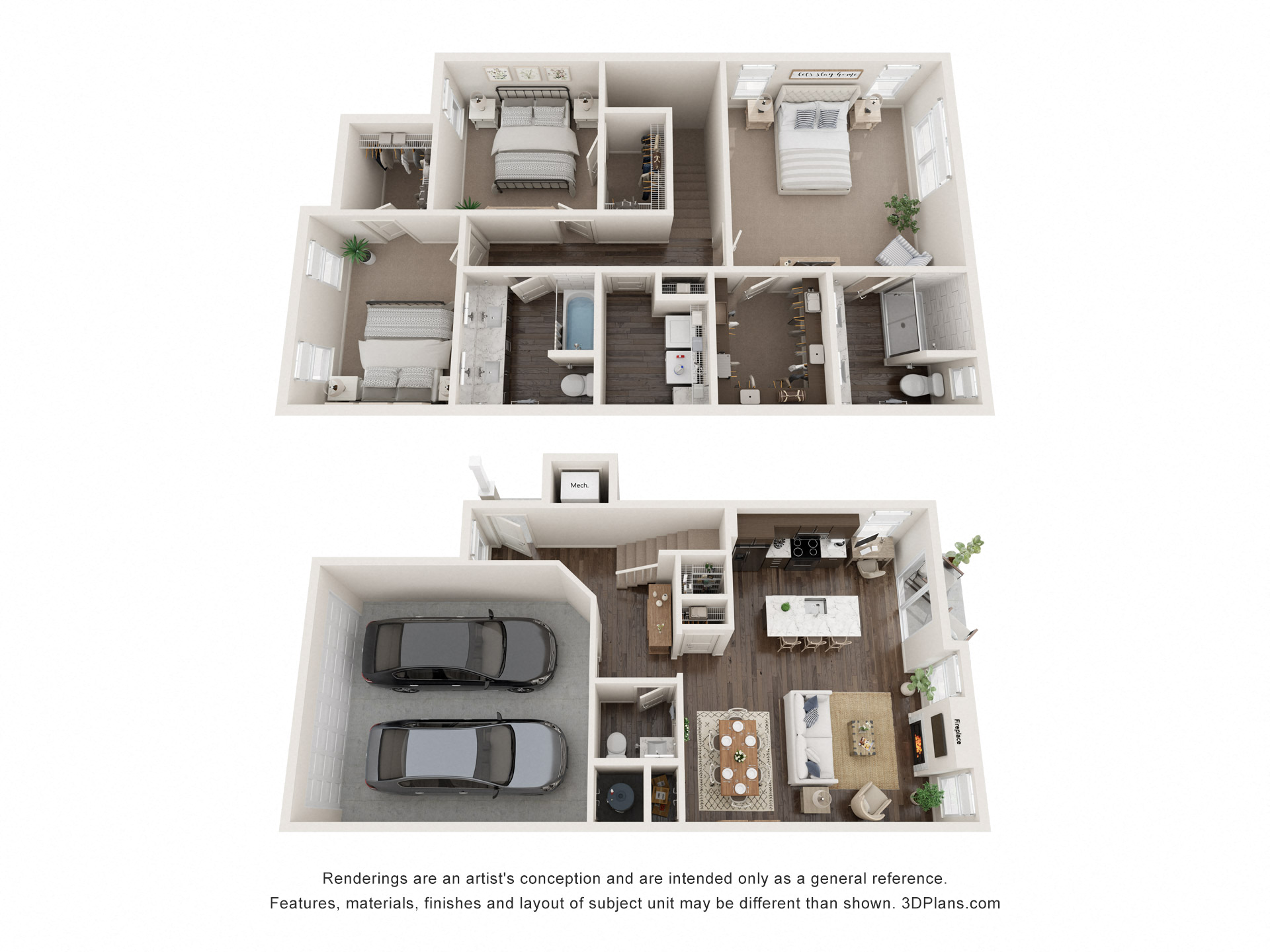 3 bed 2.5 bath floor plan at The Clearing at ONE28, Olathe, Kansas