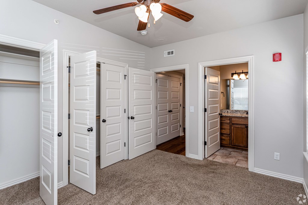 the master bedroom has plenty of closet space and a large ensuite bathroom