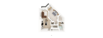 1 Bed 1 Bath Floorplan C at District on the Etowah Apartments, Canton, GA 30114
