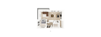 1 Bed 1 Bath Floorplan G at District on the Etowah Apartments, Canton