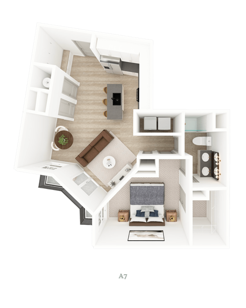 A7 is the label of this apartment layout.