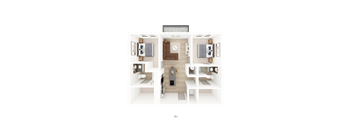 2 Bed 2 Bath Floorplan A at District on the Etowah Apartments, Canton, GA