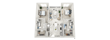 District At Riverside High End Apartment Community: B1 2 Bed, 2 Bath Apartment Home Floorplan Located in Chattanooga, TN