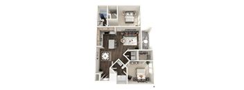 2 bedroom 2 bathroom B1 Floor Plan at The Crest at Acworth, Acworth, GA, 30102