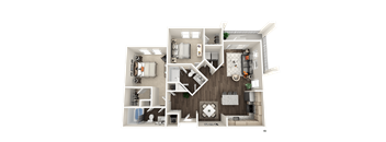 2 bedroom 2 bathroom B2 Floor Plan at The Crest at Acworth, Acworth, 30102