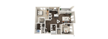 2 bedroom 2 bathroom B3 Floor Plan at The Crest at Acworth, Acworth, Georgia