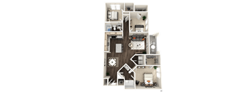 3 bedroom 2 bathroom C1 Floor Plan at The Crest at Acworth, Acworth, GA