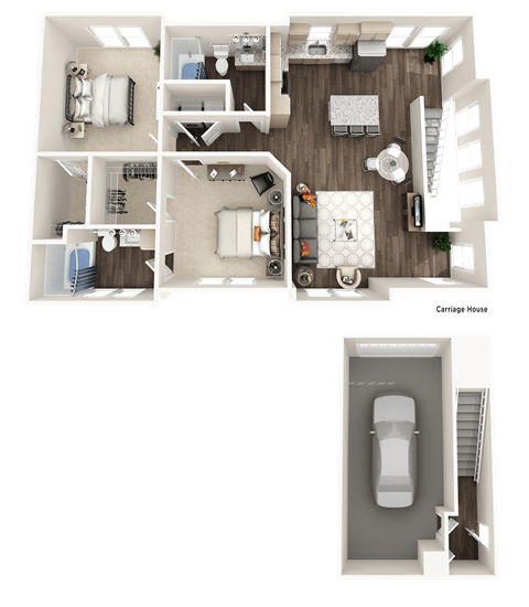 Carriage House Floor Plan at The Crest at Acworth, Acworth