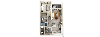 1 BED 1 BATH  A1 Floor Plan at The Crest at Naples, Florida