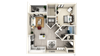 1 BED 1 BATH A2 Floor Plan 1 BED 1 BATH A2 Floor Plan at The Crest at Naples, Florida, 34113