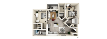 2 BED 2 BATH B1 Floor Plan at The Crest at Naples, Naples, FL, 34113