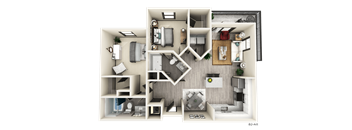 2 BED 2 BATH B2.1 Floor Plan at The Crest at Naples, Naples, 34113