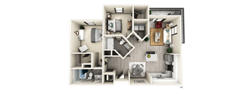 2 BED 2 BATH B2 Floor Plan at The Crest at Naples, Naples, FL