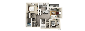 2 BED 2 BATH B3.1 Floor Plan at The Crest at Naples, Naples