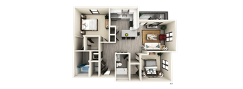 2 BED 2 BATH B3 Floor Plan at The Crest at Naples, Naples, Florida