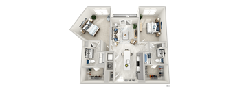 District At Riverside High End Apartment Community: B1A Apartment Home Floorplan Located in Chattanooga, TN