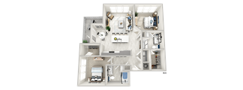 District At Riverside High End Apartment Community: B2A 2 Bed, 2 Bath Apartment Home Floorplan Located in Chattanooga, TN