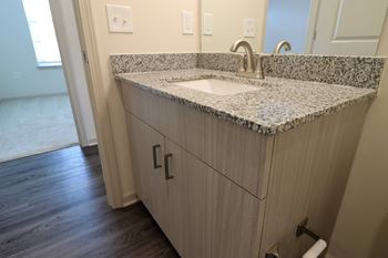 a bathroom with a sink and a mirror at The Crest at Acworth, Acworth, GA, 30102