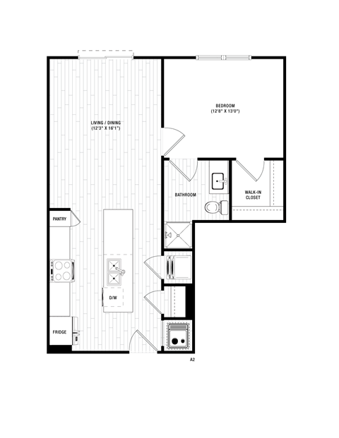 A2 Floor Plan at District at Riverside Apartments, Chattanooga, 37406