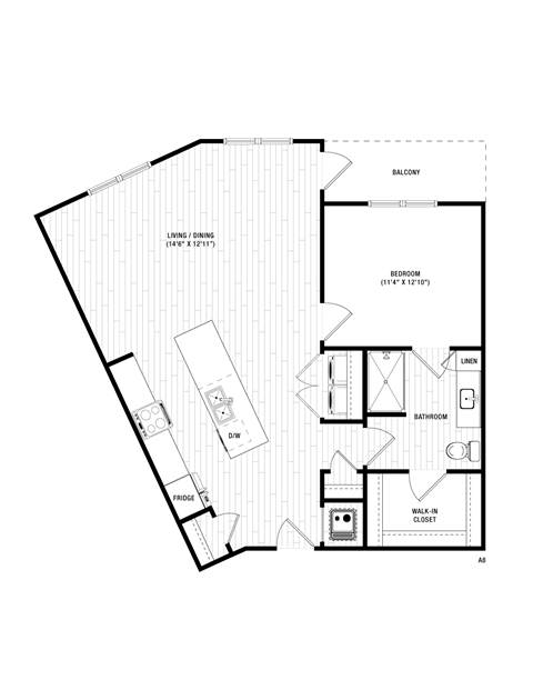 A8 Floor Plan at District at Riverside Apartments, Chattanooga, TN