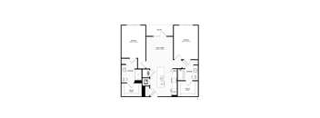 B1 Floor Plan at District at Riverside Apartments, Chattanooga, 37406