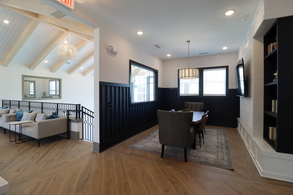 The Crest at Acworth Clubhouse with Vaulted Ceilings and Designer Seating at The Crest at Acworth, Georgia