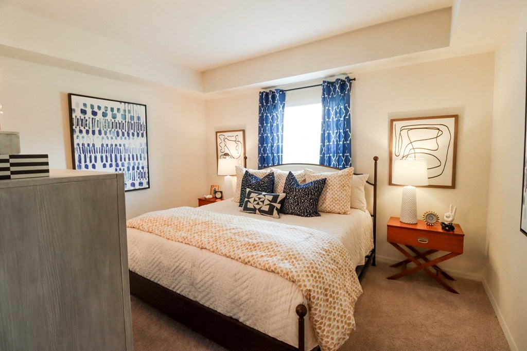 Apartment home bedroom with 9 foot ceilings located in Naples,FL at The Crest at Naples, Florida, 34113