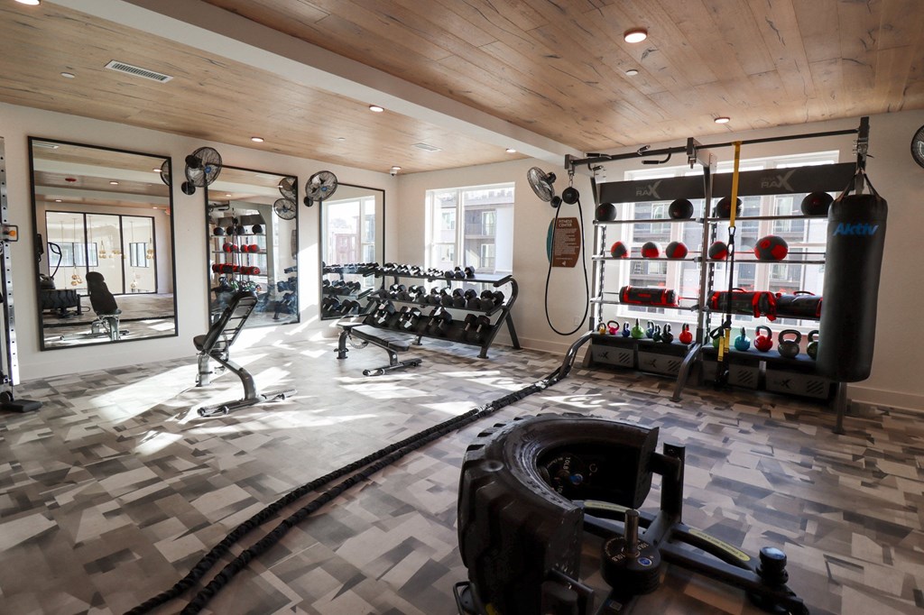 The Wren Fitness Studio Free Weights and Tire Throw located in Lawrenceville,GA