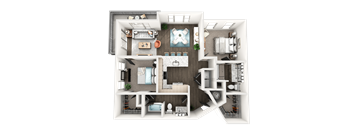 bedroom floor plan an in 3d
