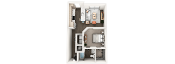 a floor plan of our studio apartments at university gardens in tempe, az